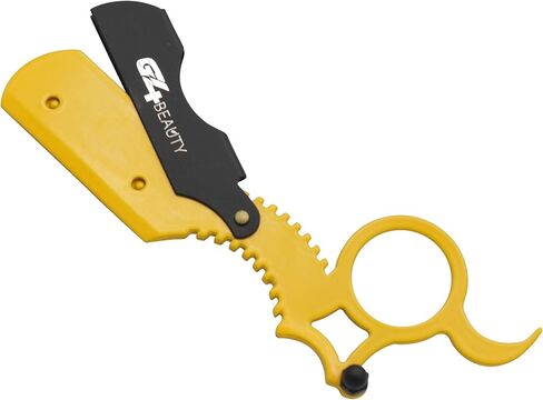 G4 Universal Replaceable Half Blade Straight Razor with 100 Blades, Professional Single Ring Barber Single Edge Shave Razor (Yellow) in Kuwait