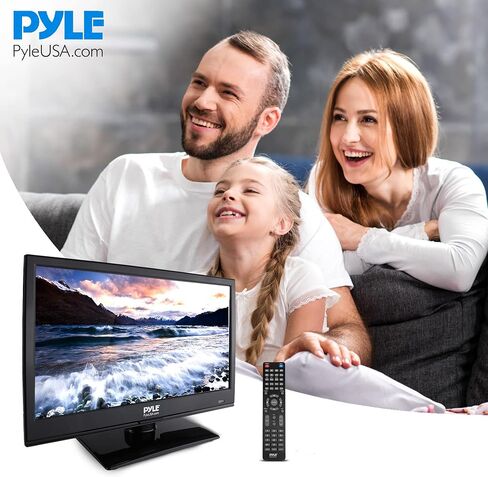 15.6 Inch 1080p LED RV Television - Slim Flat Screen Monitor FHD Small TV w/HDMI, RCA, Multimedia Disk/DVD Combo, 12/24 Volt Car Adapter, Wall Mount, Works w/Mac PC, Includes Remote Control in Saudi Arabia