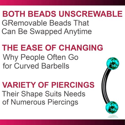 bodyjewellery 2pcs 16g Curved Barbell Eyebrow Ring Bar Stud Tragus Cartilage Lip Helix Conch Earrings Black Titanium G23 Labret B2ICK in Kuwait