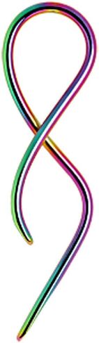 Amelia Fashion Rainbow Twist Tail Taper 316L Surgical Stainelss Steel (Sold AS A Pair) in Saudi Arabia
