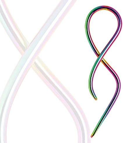 Amelia Fashion Rainbow Twist Tail Taper 316L Surgical Stainelss Steel (Sold AS A Pair) in Saudi Arabia