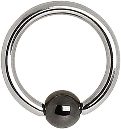 Amelia Fashion Hematite Captive Bead Ring Ball 316L Surgical Steel (Choose Size) in Kuwait