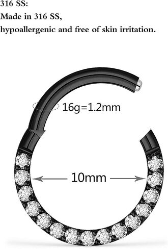 Kadogohno خواتم الحاجز مجوهرات Daith ثقب المجوهرات الحاجز الدائري الحاجز مجوهرات 16 جرام الحاجز 16 جرام الحاجز الدائري الحاجز خواتم 16 جرام Daith أقراط الحاجز الفرس حلقة الحاجز الصغيرة 16 جرام الحاجز المجوهرات in Kuwait