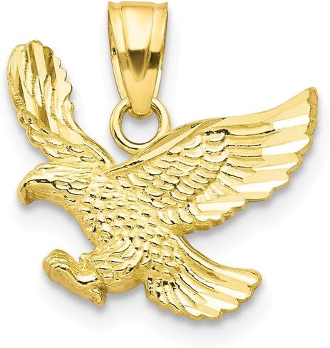 Solid 10k Yellow Gold Eagle Charm Pendant 15mm in Saudi Arabia