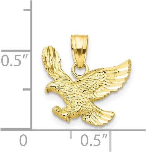 Solid 10k Yellow Gold Eagle Charm Pendant 15mm in Saudi Arabia