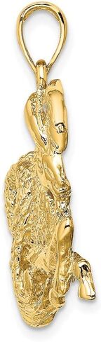 Solid 14k Yellow Gold Large Capricorn Zodiac Charm Pendant - 28mm x 21mm in Kuwait