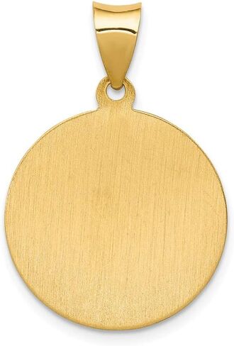14k Yellow Gold Catholic Patron Saint Anthony Medal Pendant Charm - 27mm x 19mm in Saudi Arabia