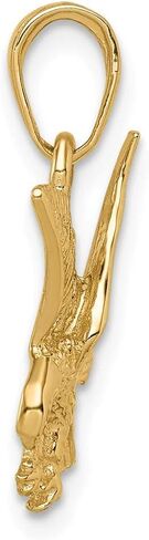 Solid 14k Yellow Gold Men's Eagle Landing Pendant Charm - 19mm x 9mm in Saudi Arabia