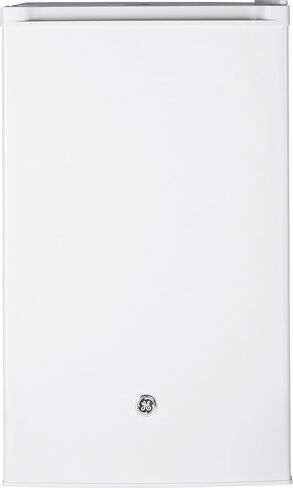 GE Mini Fridge With Freezer | 4.4 Cubic Ft. | Single-Door Design With Glass Shelves, In-Door Can Rack & Small Freezer | Small Refrigerator Perfect for the Garage, Dorm Room, or Bedroom | Clean Steel in Saudi Arabia