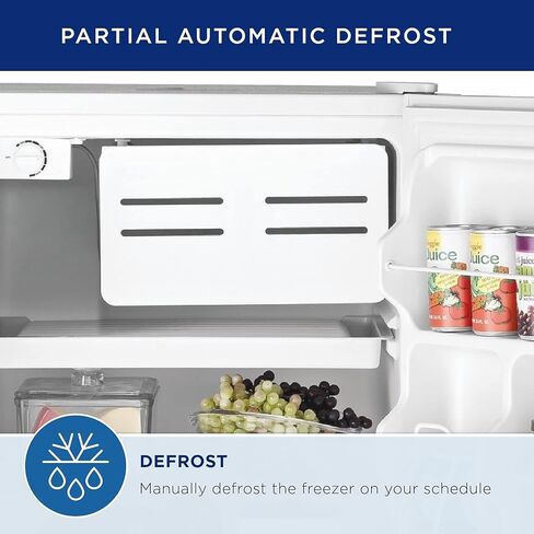GE Mini Fridge With Freezer | 4.4 Cubic Ft. | Single-Door Design With Glass Shelves, In-Door Can Rack & Small Freezer | Small Refrigerator Perfect for the Garage, Dorm Room, or Bedroom | Clean Steel in Saudi Arabia