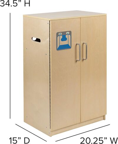 Flash Furniture Children's Wooden Toy Kitchen Set with Pretend Stove, Sink, and Refrigerator, 3-Piece Interactive Kids Playset for Educational Play in Kuwait