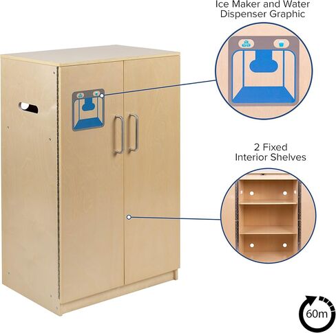 Flash Furniture Children's Wooden Toy Kitchen Set with Pretend Stove, Sink, and Refrigerator, 3-Piece Interactive Kids Playset for Educational Play in Kuwait