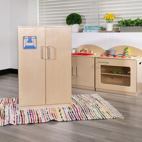 Flash Furniture Children's Wooden Toy Kitchen Set with Pretend Stove, Sink, and Refrigerator, 3-Piece Interactive Kids Playset for Educational Play in Kuwait