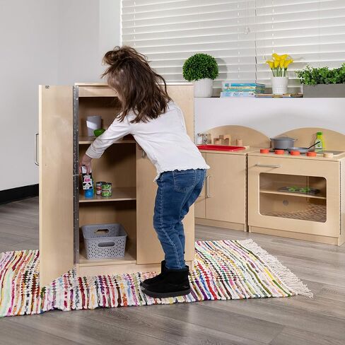 Flash Furniture Children's Wooden Toy Kitchen Set with Pretend Stove, Sink, and Refrigerator, 3-Piece Interactive Kids Playset for Educational Play in Kuwait