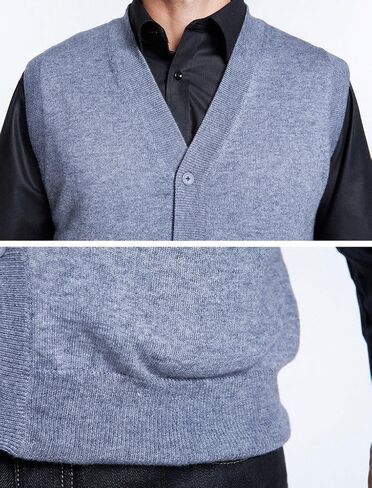 BATUOS Men's Cashmere Sweater Vest with Pockets in Saudi Arabia