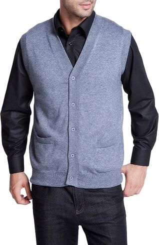 BATUOS Men's Cashmere Sweater Vest with Pockets in Saudi Arabia