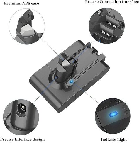 DOWEOR Dyson v6 استبدال البطارية 21.6 فولت 4000 مللي أمبير متوافق مع V6 مطلق الحيوان المطلق موتورهيد سليم SV03 SV04 SV05 SV06 SV07 SV09 DC58 DC59 DC61 DC62 DC72 DC74 مكنسة كهربائية محمولة in Kuwait