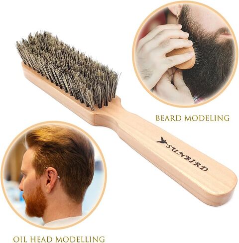 Sunbird,Beard Brushes For Men,Beard Brush With Handle,Daily Care Hair Styling Brush in Saudi Arabia