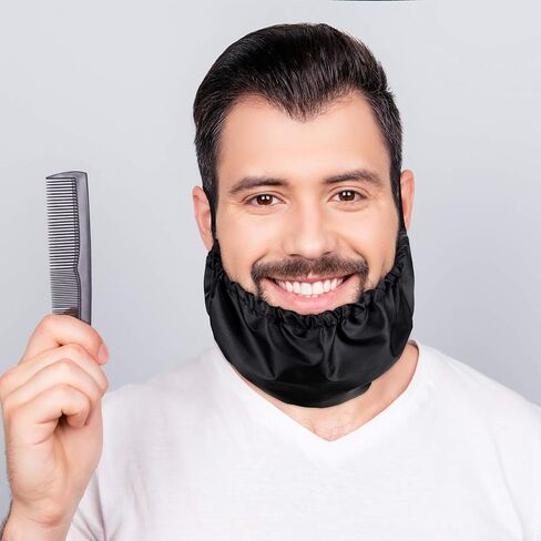 9 Pieces Beard Bandana Beard Covers Facial Beard Apron Caps Facial Beard Guard Bedtime Bib (Black) in Saudi Arabia