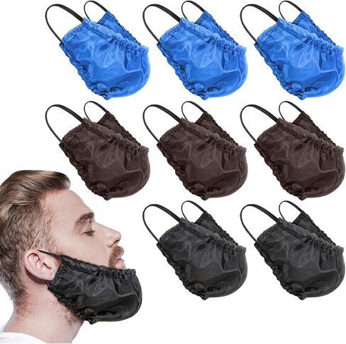 9 Pieces Beard Bandana Beard Covers Facial Beard Apron Caps Facial Beard Guard Bedtime Bib (Black) in Saudi Arabia