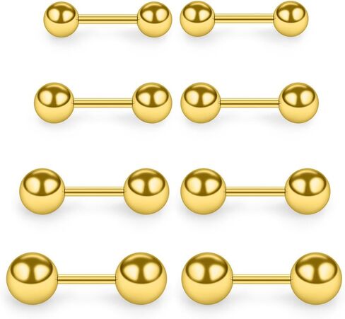 SCERRING 4 Pairs 20G Stainless Steel Ball Stud Earrings Set for Men Women Barbell Stud Earrings 3-6mm in Kuwait