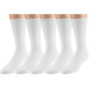 EMEM Men's Ribbed Cotton Classic Crew Dress Socks 5-Pack, Big and Tall Available in Saudi Arabia