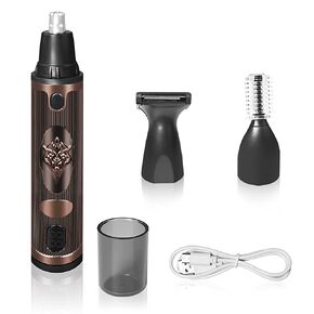 3 in 1 Ear and Nose Hair Trimmer, Low Noise, Professional Painless Hair Trimmer, LCD Display, Easy Cleansing (Copper) in Saudi Arabia