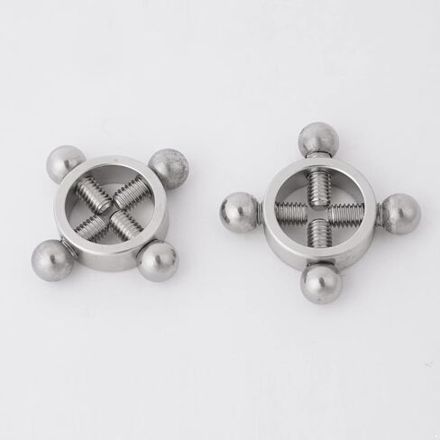 JEATHA 2Pcs Adults Non-Piercings Body Rings with Internal Spike Nipple Shield Screw Rings Adjustable Breast Circle Clamp in Kuwait
