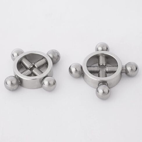 JEATHA 2Pcs Adults Non-Piercings Body Rings with Internal Spike Nipple Shield Screw Rings Adjustable Breast Circle Clamp in Kuwait