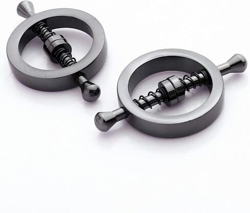 JEATHA 2Pcs Adults Non-Piercings Body Rings with Internal Spike Nipple Shield Screw Rings Adjustable Breast Circle Clamp in Kuwait