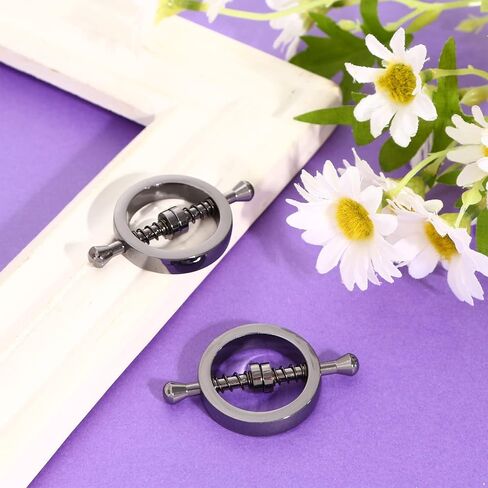 JEATHA 2Pcs Adults Non-Piercings Body Rings with Internal Spike Nipple Shield Screw Rings Adjustable Breast Circle Clamp in Kuwait