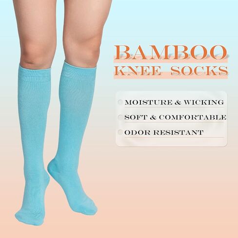 BampooPanPa 4 أزواج من جوارب الخيزران للركبة، جوارب رقيقة كاجوال، جوارب خفيفة الوزن قابلة للتنفس in Kuwait
