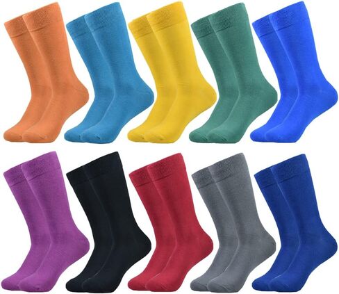 FLGYTH Men's Dress Socks Colorful Patterned Crew Cotton Novelty Funny Socks for Men Pack in Saudi Arabia