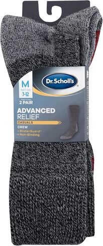 Dr. Scholl's Men's Advanced Relief Blisterguard Socks - 2 & 3 Pair Packs - Non-Binding Cushioned Moisture Management in Kuwait