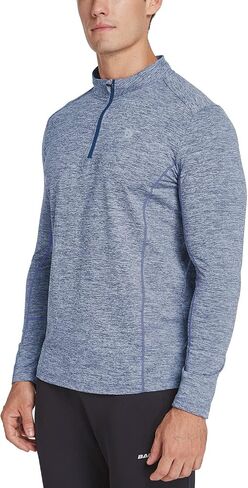 BALEAF Men's 1/4 Zip Pullover Running Shirts Long Sleeved Tops Back Pocketed for Golf Cold Weather in Saudi Arabia