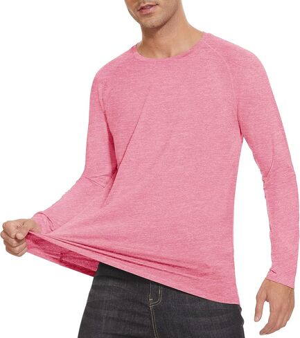 MAGCOMSEN Men's Long Sleeve Shirt UPF 50+ Sun Protection T-Shirt Lightweight Quick Dry Shirt for Hiking Fishing Athletic Tops in Kuwait