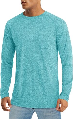 MAGCOMSEN Men's Long Sleeve Shirt UPF 50+ Sun Protection T-Shirt Lightweight Quick Dry Shirt for Hiking Fishing Athletic Tops in Kuwait
