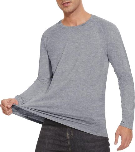 MAGCOMSEN Men's Long Sleeve Shirt UPF 50+ Sun Protection T-Shirt Lightweight Quick Dry Shirt for Hiking Fishing Athletic Tops in Kuwait
