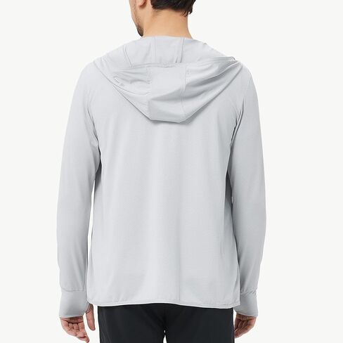 قميص بقلنسوة للحماية من الشمس للرجال بعامل حماية من أشعة الشمس 50+ وأكمام طويلة وعامل حماية من الطفح الجلدي وصيد الأسماك والجري والمشي لمسافات طويلة in Kuwait