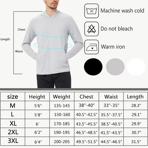 قميص بقلنسوة للحماية من الشمس للرجال بعامل حماية من أشعة الشمس 50+ وأكمام طويلة وعامل حماية من الطفح الجلدي وصيد الأسماك والجري والمشي لمسافات طويلة in Kuwait