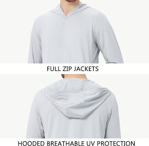 قميص بقلنسوة للحماية من الشمس للرجال بعامل حماية من أشعة الشمس 50+ وأكمام طويلة وعامل حماية من الطفح الجلدي وصيد الأسماك والجري والمشي لمسافات طويلة in Kuwait