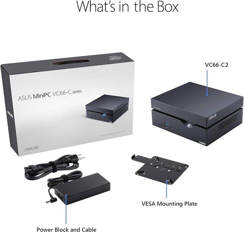 ASUS VivoMini VC66-C2 with Intel Six Cores Core i5-10400, 8GB RAM, PCIE 256GB SSD, Triple 4K, WiFi 6, 4-in1 Card Reader, Windows 10 Home in Saudi Arabia
