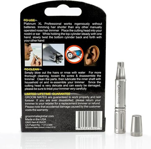Groom Mate Platinum XL Professional Nasal Hair Trimmer - Made in USA in Saudi Arabia