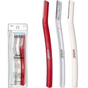 Kiss New York Eyebrow Razor Trimmer Facial Hair Shaper Remover, Multipurpose Exfoliating Dermaplaning Dermaplane Shaving Tools for Men & Women 3 Count in Saudi Arabia