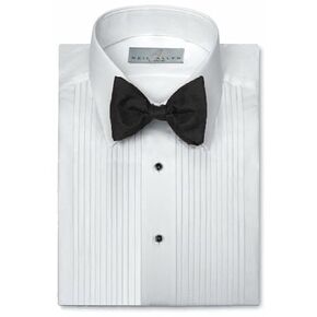 Neil Allyn Mens Tuxedo Shirt Poly/Cotton Laydown Collar 1/4 Inch Pleat (18.5 X 36-37)White, Tag 2XL in Kuwait