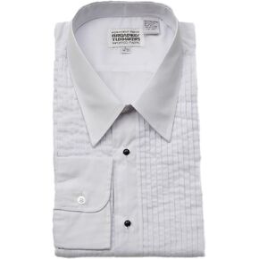 Broadway Tuxmakers Men's Lay Down Collar, 1/4" Pleats Tuxedo Shirt in Saudi Arabia