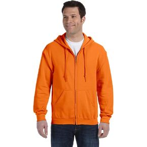 Gildan Classic Fit Adult Full Zip Hooded Sweatshirt, Safety Orange, XXX-Large in Saudi Arabia