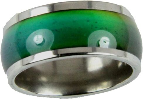 Mood Rings 10mm Solid Heavy Gauge Stainless Steel Comfort Fit Band 70's Style Not Cheap Very in Kuwait