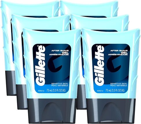 Gillette After Shave Gel, Sensitive Skin, 2.5 Oz (Pack of 6) in Saudi Arabia