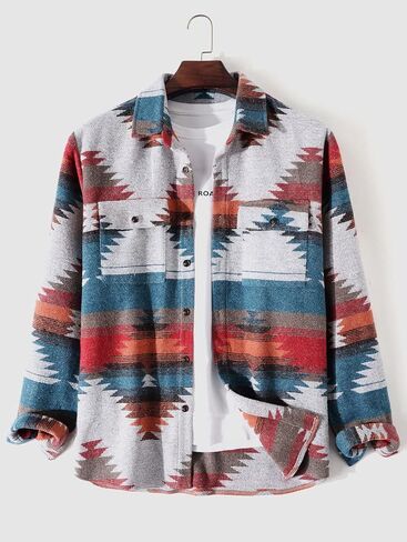 ZAFUL Mens Plaid Shirt,Long Sleeves,Classic Flannel Shirt Button Down Shirt Jacket Tops in Kuwait